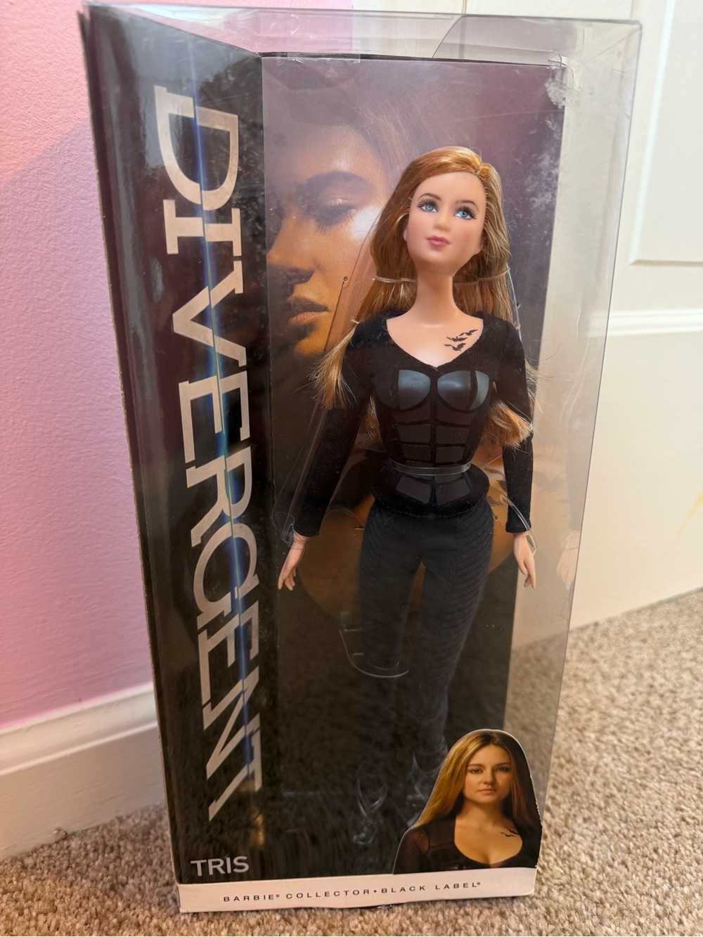 Mattel Divergent Collector Doll — Black Outfit with Brown Hair